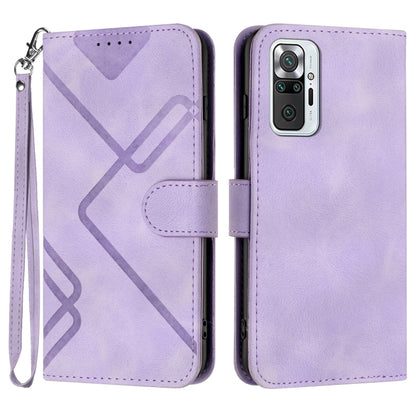 Line Pattern Skin Feel Leather Phone Case, For Xiaomi Redmi Note 10S 4G Global, For Xiaomi Redmi Note 10 Pro Max, For Xiaomi Redmi Note 10 Pro 4G Global, For Xiaomi Redmi Note 10 4G Global