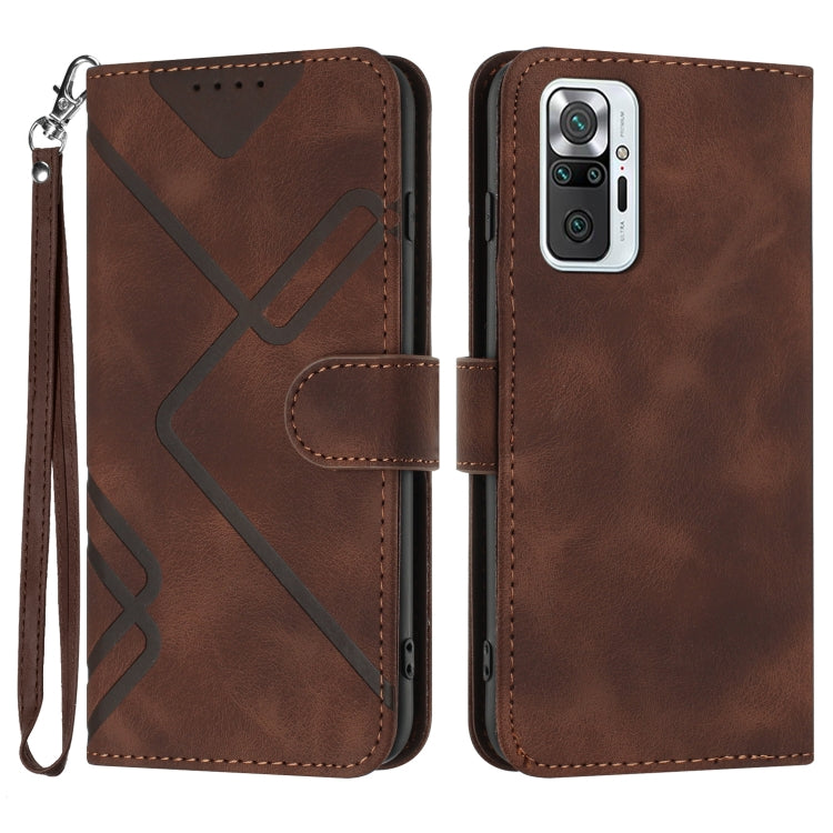 Line Pattern Skin Feel Leather Phone Case, For Xiaomi Redmi Note 10S 4G Global, For Xiaomi Redmi Note 10 Pro Max, For Xiaomi Redmi Note 10 Pro 4G Global, For Xiaomi Redmi Note 10 4G Global