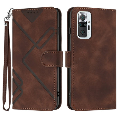 Line Pattern Skin Feel Leather Phone Case, For Xiaomi Redmi Note 10S 4G Global, For Xiaomi Redmi Note 10 Pro Max, For Xiaomi Redmi Note 10 Pro 4G Global, For Xiaomi Redmi Note 10 4G Global