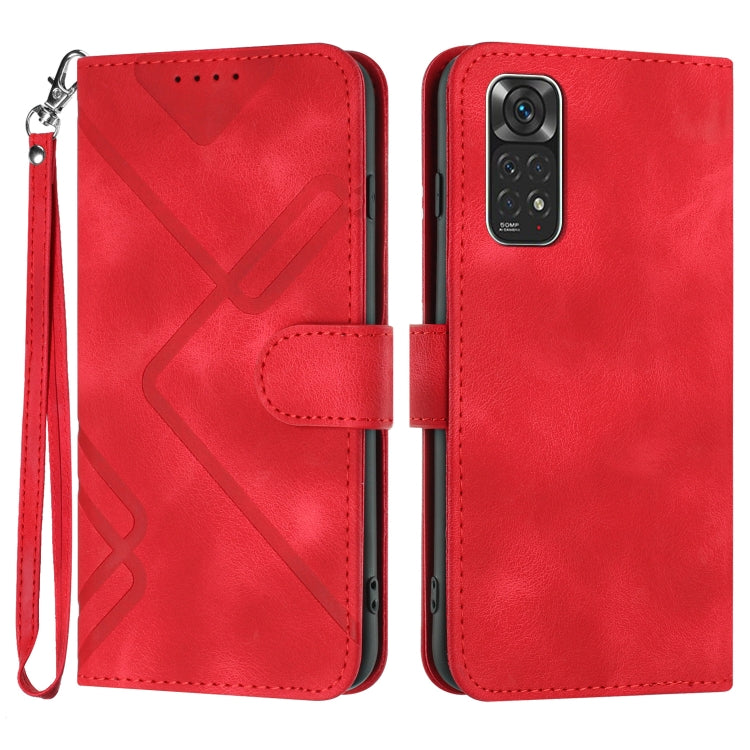 Line Pattern Skin Feel Leather Phone Case, For Xiaomi Redmi 10 Power, For Xiaomi Redmi 10A 4G, For Xiaomi Redmi 10C Global/10 India, For Xiaomi Redmi Note 11S 4G Global