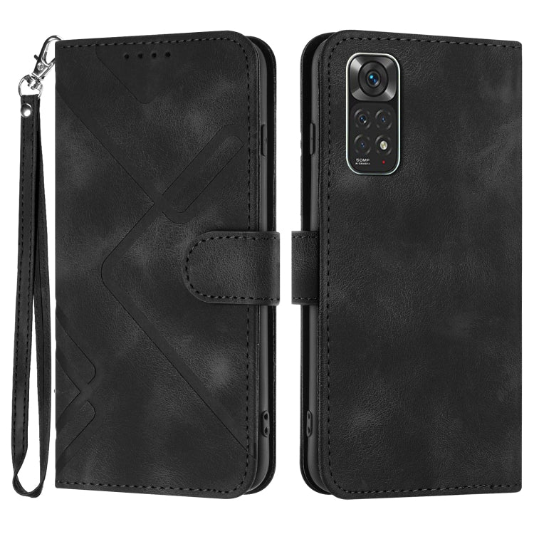 Line Pattern Skin Feel Leather Phone Case, For Xiaomi Redmi 10 Power, For Xiaomi Redmi 10A 4G, For Xiaomi Redmi 10C Global/10 India, For Xiaomi Redmi Note 11S 4G Global