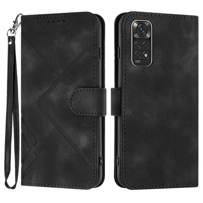 Line Pattern Skin Feel Leather Phone Case, For Xiaomi Redmi 10 Power, For Xiaomi Redmi 10A 4G, For Xiaomi Redmi 10C Global/10 India, For Xiaomi Redmi Note 11S 4G Global