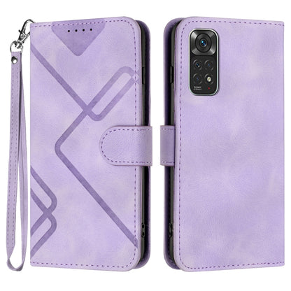 Line Pattern Skin Feel Leather Phone Case, For Xiaomi Redmi 10 Power, For Xiaomi Redmi 10A 4G, For Xiaomi Redmi 10C Global/10 India, For Xiaomi Redmi Note 11S 4G Global