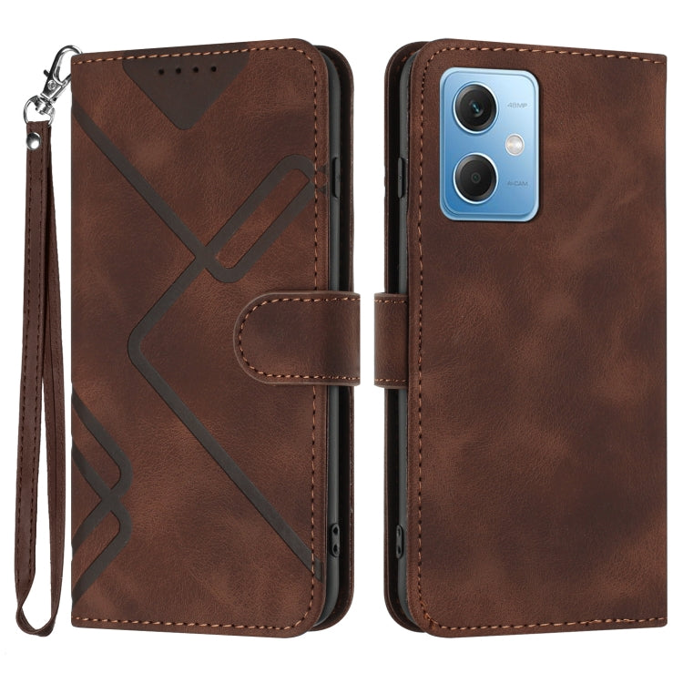 Line Pattern Skin Feel Leather Phone Case, For Xiaomi Redmi Note 12 4G Global, For Xiaomi Redmi Note 12 Pro+ 4G/5G Global, For Xiaomi Redmi Note 12 5G Global, For Xiaomi 13 Pro