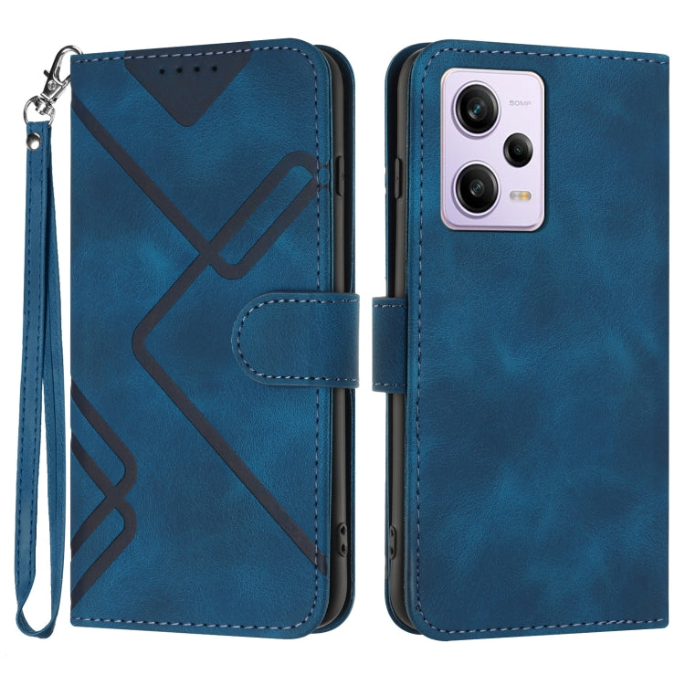 Line Pattern Skin Feel Leather Phone Case, For Xiaomi Redmi Note 12 4G Global, For Xiaomi Redmi Note 12 Pro+ 4G/5G Global, For Xiaomi Redmi Note 12 5G Global, For Xiaomi 13 Pro