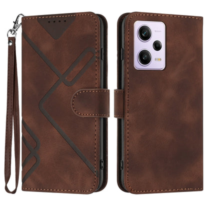Line Pattern Skin Feel Leather Phone Case, For Xiaomi Redmi Note 12 4G Global, For Xiaomi Redmi Note 12 Pro+ 4G/5G Global, For Xiaomi Redmi Note 12 5G Global, For Xiaomi 13 Pro