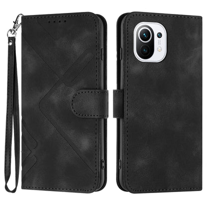 Line Pattern Skin Feel Leather Phone Case, For Xiaomi Redmi 9A/9AT/9i, For Xiaomi Redmi 9/9 Prime/Poco M2, For Xiaomi Mi 11 Lite 4G/5G, For Xiaomi Redmi Note 10 5G