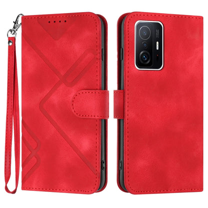 Line Pattern Skin Feel Leather Phone Case, For Xiaomi Redmi 10/10 2022/10 Prime, For Xiaomi Poco F3/11i/Redmi K40, For Xiaomi Redmi Note 11 4G Global, For Xiaomi 11T/11T Pro
