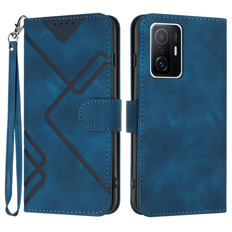 Line Pattern Skin Feel Leather Phone Case, For Xiaomi Redmi 10/10 2022/10 Prime, For Xiaomi Poco F3/11i/Redmi K40, For Xiaomi Redmi Note 11 4G Global, For Xiaomi 11T/11T Pro