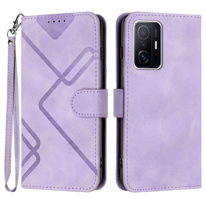 Line Pattern Skin Feel Leather Phone Case, For Xiaomi Redmi 10/10 2022/10 Prime, For Xiaomi Poco F3/11i/Redmi K40, For Xiaomi Redmi Note 11 4G Global, For Xiaomi 11T/11T Pro