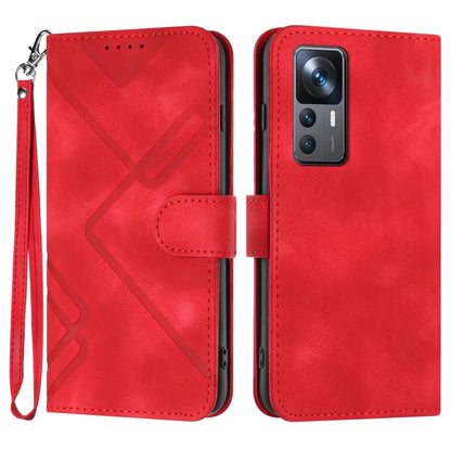 Line Pattern Skin Feel Leather Phone Case, For Xiaomi 13, For Xiaomi Redmi A1+, For Xiaomi Civi 2, For Xiaomi Redmi K50 Ultra/12T/12T Pro