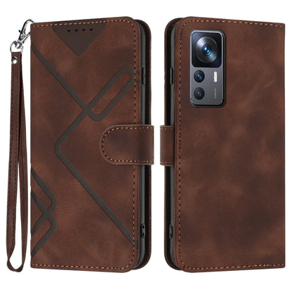 Line Pattern Skin Feel Leather Phone Case, For Xiaomi 13, For Xiaomi Redmi A1+, For Xiaomi Civi 2, For Xiaomi Redmi K50 Ultra/12T/12T Pro