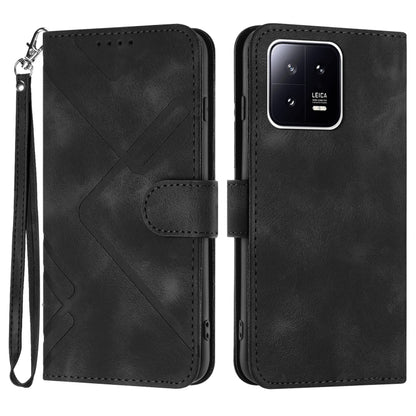 Line Pattern Skin Feel Leather Phone Case, For Xiaomi 13, For Xiaomi Redmi A1+, For Xiaomi Civi 2, For Xiaomi Redmi K50 Ultra/12T/12T Pro