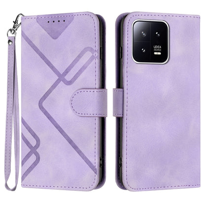 Line Pattern Skin Feel Leather Phone Case, For Xiaomi 13, For Xiaomi Redmi A1+, For Xiaomi Civi 2, For Xiaomi Redmi K50 Ultra/12T/12T Pro
