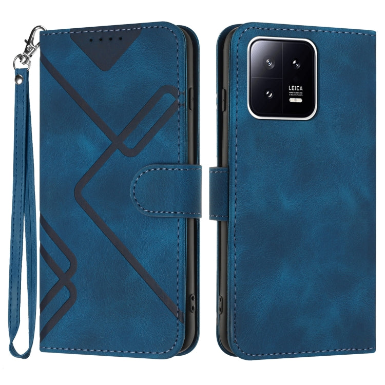 Line Pattern Skin Feel Leather Phone Case, For Xiaomi Redmi Note 12 4G Global, For Xiaomi Redmi Note 12 Pro+ 4G/5G Global, For Xiaomi Redmi Note 12 5G Global, For Xiaomi 13 Pro