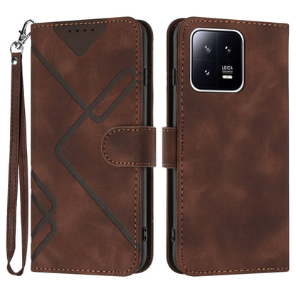 Line Pattern Skin Feel Leather Phone Case, For Xiaomi Redmi Note 12 4G Global, For Xiaomi Redmi Note 12 Pro+ 4G/5G Global, For Xiaomi Redmi Note 12 5G Global, For Xiaomi 13 Pro