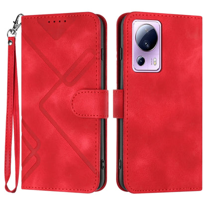 Line Pattern Skin Feel Leather Phone Case, For Xiaomi 13, For Xiaomi Redmi A1+, For Xiaomi Civi 2, For Xiaomi Redmi K50 Ultra/12T/12T Pro