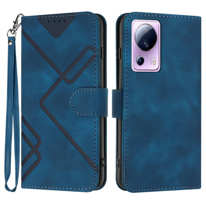Line Pattern Skin Feel Leather Phone Case, For Xiaomi 13, For Xiaomi Redmi A1+, For Xiaomi Civi 2, For Xiaomi Redmi K50 Ultra/12T/12T Pro
