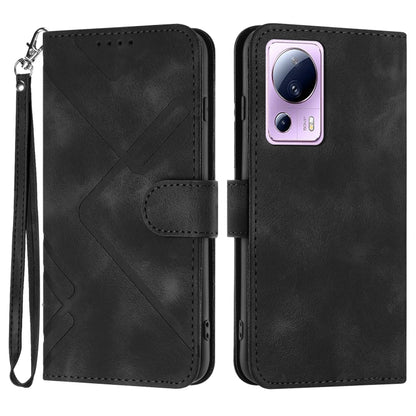 Line Pattern Skin Feel Leather Phone Case, For Xiaomi 13, For Xiaomi Redmi A1+, For Xiaomi Civi 2, For Xiaomi Redmi K50 Ultra/12T/12T Pro