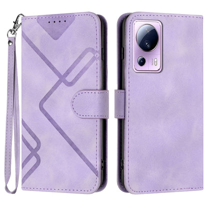 Line Pattern Skin Feel Leather Phone Case, For Xiaomi 13, For Xiaomi Redmi A1+, For Xiaomi Civi 2, For Xiaomi Redmi K50 Ultra/12T/12T Pro