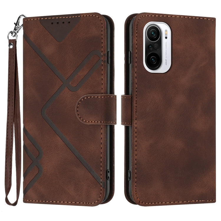 Line Pattern Skin Feel Leather Phone Case, For Xiaomi Redmi 10/10 2022/10 Prime, For Xiaomi Poco F3/11i/Redmi K40, For Xiaomi Redmi Note 11 4G Global, For Xiaomi 11T/11T Pro