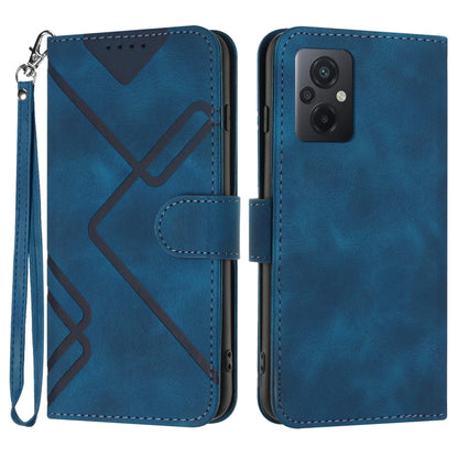 Line Pattern Skin Feel Leather Phone Case, For Xiaomi Poco M5, For Xiaomi Poco M5s 4G Global, For Xiaomi Redmi Note 11 Pro 4G/5G Global, For Xiaomi Redmi Note 11SE 4G India