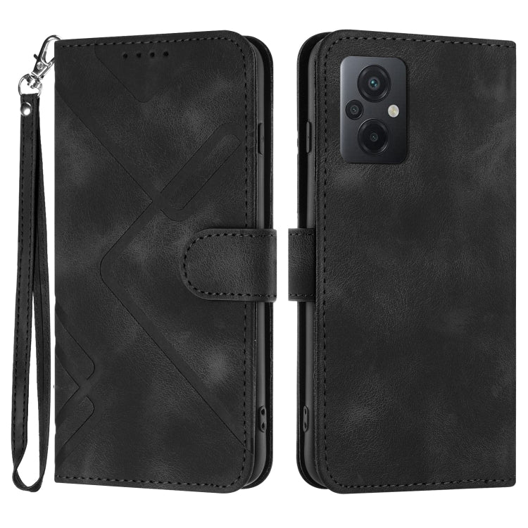 Line Pattern Skin Feel Leather Phone Case, For Xiaomi Poco M5, For Xiaomi Poco M5s 4G Global, For Xiaomi Redmi Note 11 Pro 4G/5G Global, For Xiaomi Redmi Note 11SE 4G India