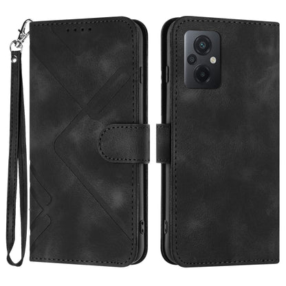 Line Pattern Skin Feel Leather Phone Case, For Xiaomi Poco M5, For Xiaomi Poco M5s 4G Global, For Xiaomi Redmi Note 11 Pro 4G/5G Global, For Xiaomi Redmi Note 11SE 4G India