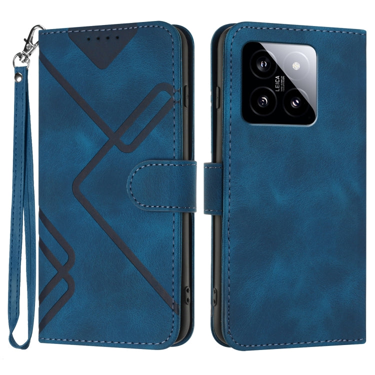 Line Pattern Skin Feel Leather Phone Case, For Xiaomi 14 Pro, For Xiaomi 14, For Xiaomi Redmi K70, For Xiaomi Redmi Note 12 Pro 4G/5G Global
