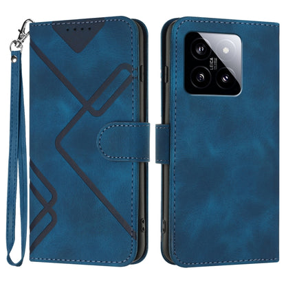 Line Pattern Skin Feel Leather Phone Case, For Xiaomi 14 Pro, For Xiaomi 14, For Xiaomi Redmi K70, For Xiaomi Redmi Note 12 Pro 4G/5G Global