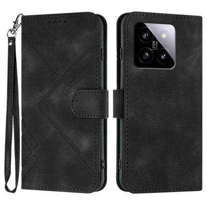 Line Pattern Skin Feel Leather Phone Case, For Xiaomi 14 Pro, For Xiaomi 14, For Xiaomi Redmi K70, For Xiaomi Redmi Note 12 Pro 4G/5G Global