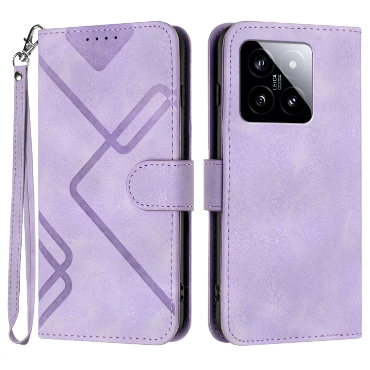 Line Pattern Skin Feel Leather Phone Case, For Xiaomi 14 Pro, For Xiaomi 14, For Xiaomi Redmi K70, For Xiaomi Redmi Note 12 Pro 4G/5G Global