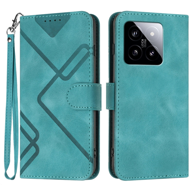 Line Pattern Skin Feel Leather Phone Case, For Xiaomi 14 Pro, For Xiaomi 14, For Xiaomi Redmi K70, For Xiaomi Redmi Note 12 Pro 4G/5G Global