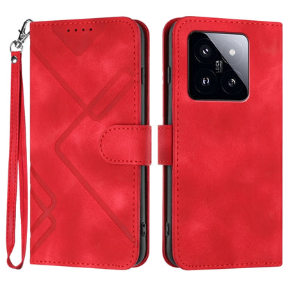 Line Pattern Skin Feel Leather Phone Case, For Xiaomi 14 Pro, For Xiaomi 14, For Xiaomi Redmi K70, For Xiaomi Redmi Note 12 Pro 4G/5G Global