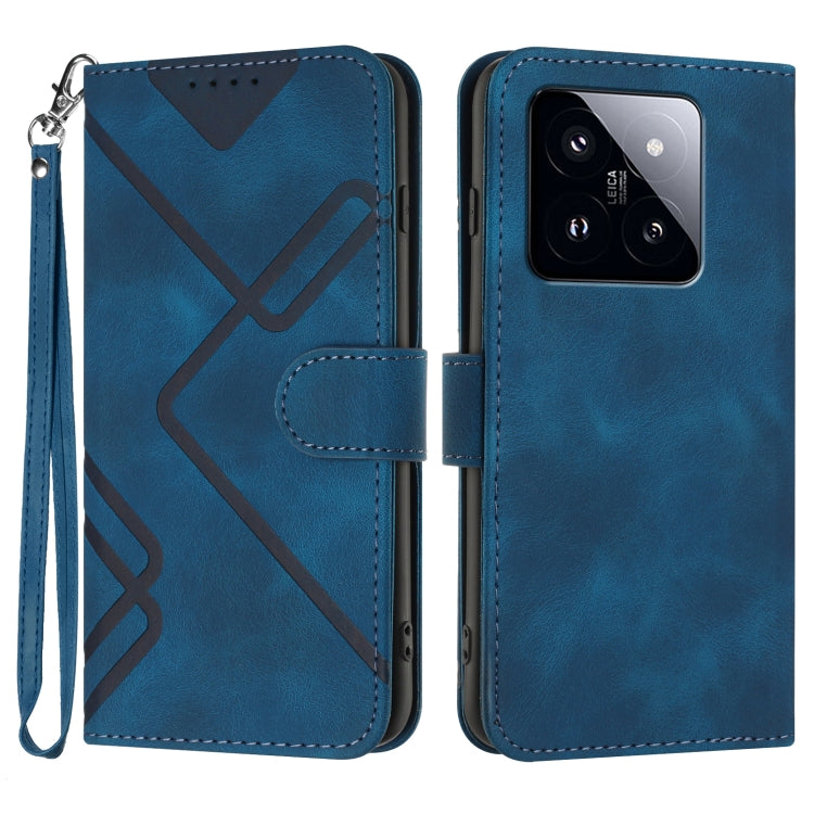 Line Pattern Skin Feel Leather Phone Case, For Xiaomi 14 Pro, For Xiaomi 14, For Xiaomi Redmi K70, For Xiaomi Redmi Note 12 Pro 4G/5G Global