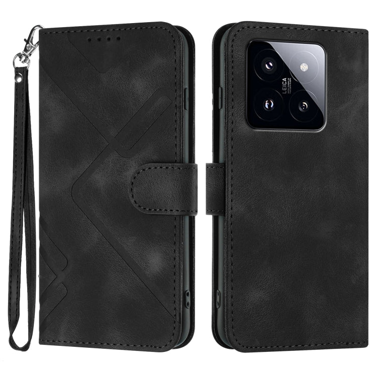 Line Pattern Skin Feel Leather Phone Case, For Xiaomi 14 Pro, For Xiaomi 14, For Xiaomi Redmi K70, For Xiaomi Redmi Note 12 Pro 4G/5G Global