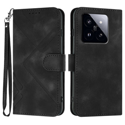 Line Pattern Skin Feel Leather Phone Case, For Xiaomi 14 Pro, For Xiaomi 14, For Xiaomi Redmi K70, For Xiaomi Redmi Note 12 Pro 4G/5G Global