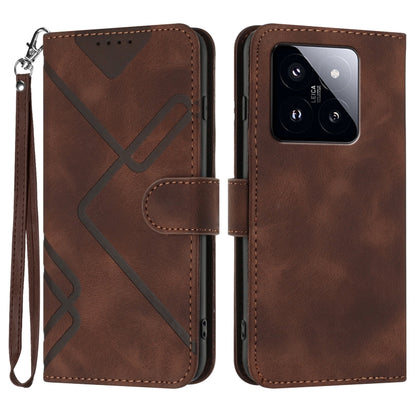 Line Pattern Skin Feel Leather Phone Case, For Xiaomi 14 Pro, For Xiaomi 14, For Xiaomi Redmi K70, For Xiaomi Redmi Note 12 Pro 4G/5G Global