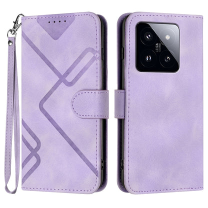 Line Pattern Skin Feel Leather Phone Case, For Xiaomi 14 Pro, For Xiaomi 14, For Xiaomi Redmi K70, For Xiaomi Redmi Note 12 Pro 4G/5G Global