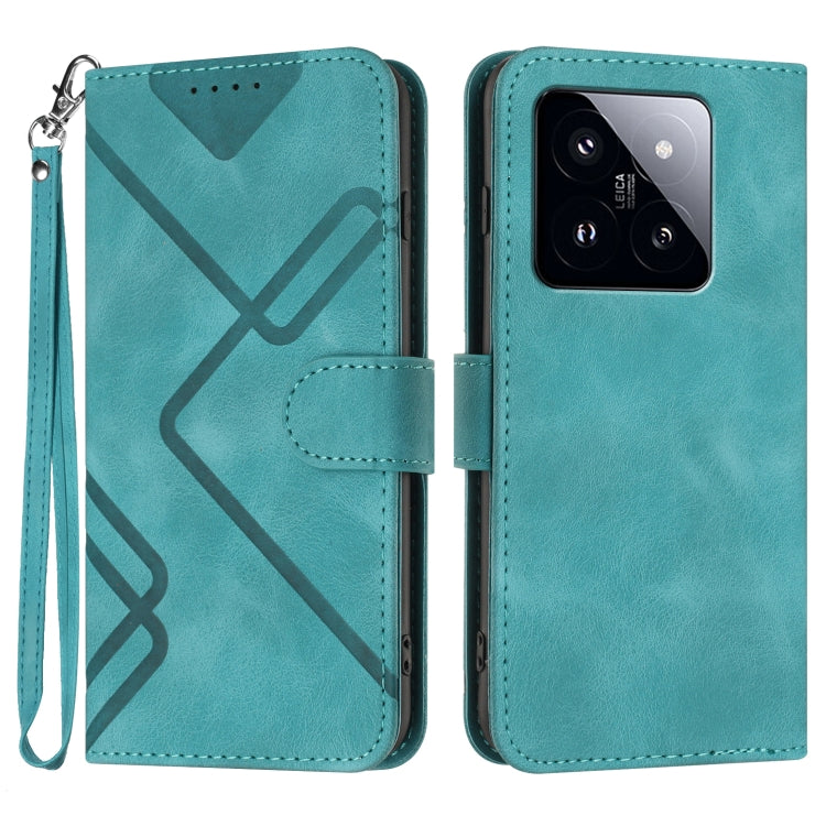 Line Pattern Skin Feel Leather Phone Case, For Xiaomi 14 Pro, For Xiaomi 14, For Xiaomi Redmi K70, For Xiaomi Redmi Note 12 Pro 4G/5G Global