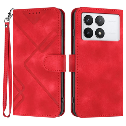 Line Pattern Skin Feel Leather Phone Case, For Xiaomi Redmi Note 13 Pro 4G, For Xiaomi Redmi Note 13 4G, For Xiaomi Redmi 13C, For Xiaomi Redmi K70E