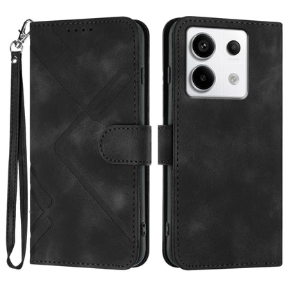 Line Pattern Skin Feel Leather Phone Case, For Xiaomi Redmi Note 13 Pro 4G, For Xiaomi Redmi Note 13 4G, For Xiaomi Redmi 13C, For Xiaomi Redmi K70E