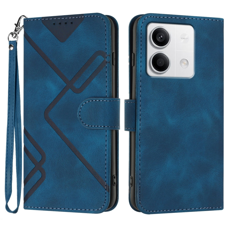 Line Pattern Skin Feel Leather Phone Case, For Xiaomi Redmi Note 13 Pro 4G, For Xiaomi Redmi Note 13 4G, For Xiaomi Redmi 13C, For Xiaomi Redmi K70E