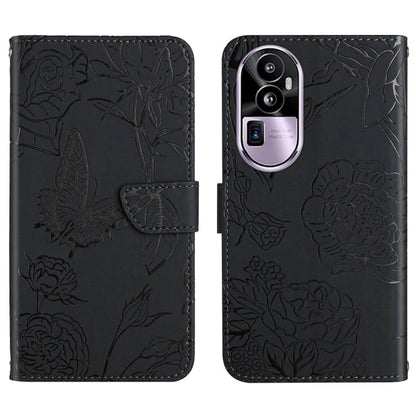 HT03 Skin Feel Butterfly Embossed Flip Leather Phone Case, For OPPO A58 4G, For OPPO Reno10 Pro+, For OPPO A79 5G, For OPPO A59 5G
