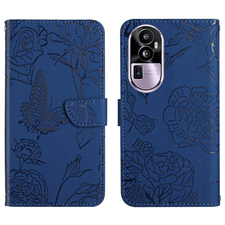 HT03 Skin Feel Butterfly Embossed Flip Leather Phone Case, For OPPO A58 4G, For OPPO Reno10 Pro+, For OPPO A79 5G, For OPPO A59 5G