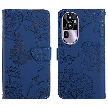 HT03 Skin Feel Butterfly Embossed Flip Leather Phone Case, For OPPO A58 4G, For OPPO Reno10 Pro+, For OPPO A79 5G, For OPPO A59 5G