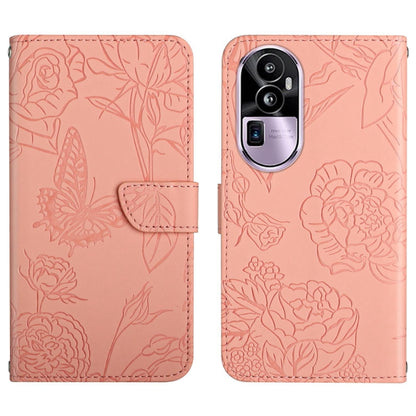 HT03 Skin Feel Butterfly Embossed Flip Leather Phone Case, For OPPO A58 4G, For OPPO Reno10 Pro+, For OPPO A79 5G, For OPPO A59 5G