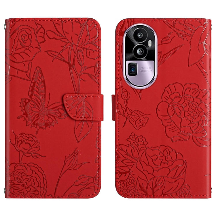 HT03 Skin Feel Butterfly Embossed Flip Leather Phone Case, For OPPO A58 4G, For OPPO Reno10 Pro+, For OPPO A79 5G, For OPPO A59 5G