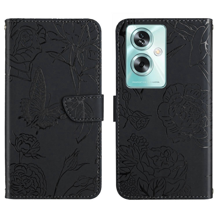 HT03 Skin Feel Butterfly Embossed Flip Leather Phone Case, For OPPO A58 4G, For OPPO Reno10 Pro+, For OPPO A79 5G, For OPPO A59 5G