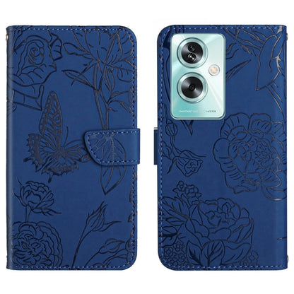 HT03 Skin Feel Butterfly Embossed Flip Leather Phone Case, For OPPO A58 4G, For OPPO Reno10 Pro+, For OPPO A79 5G, For OPPO A59 5G